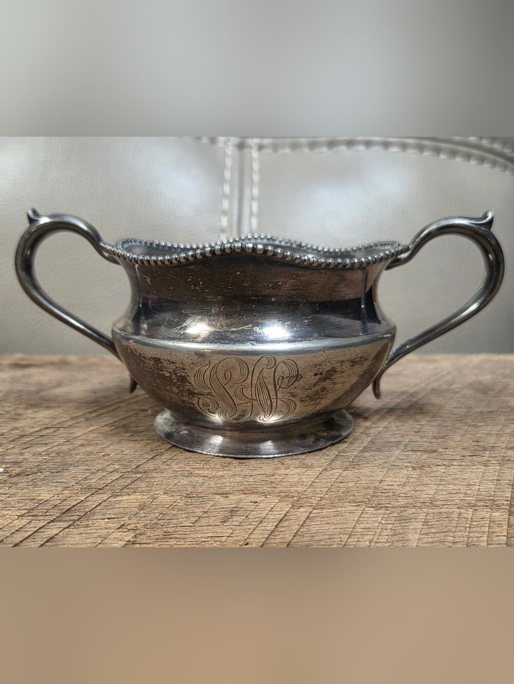 Vintage F.B. Rogers Silver Co. Quadruple Plate Sugar Bowl Pattern 192 ~ Bin TT